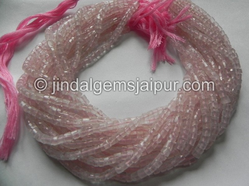 Rose Quartz Faceted Tyre Shape Beads